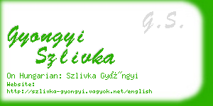 gyongyi szlivka business card